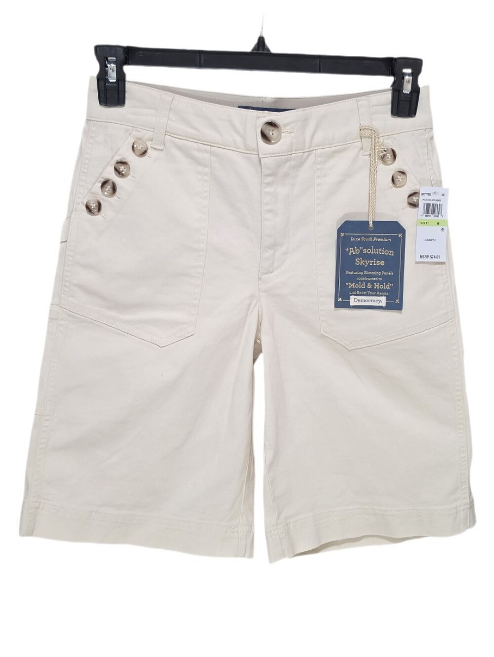 Democracy Carpenter Bermuda Twill Shorts Sailor Pockets Skyrise Ab Solution 4